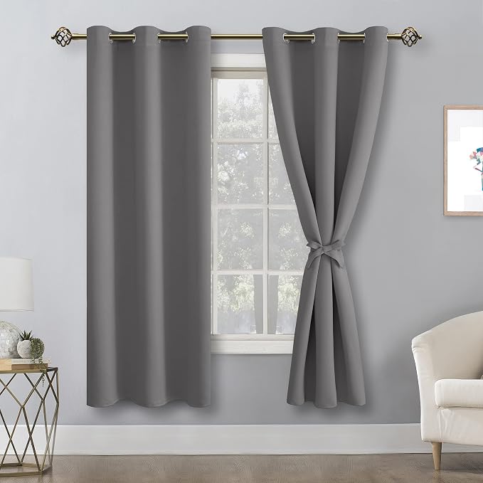 Blackout Curtains for Bedroom, Light Grey, 42 x 72 Inch, 2 Panels | Light - Image 8
