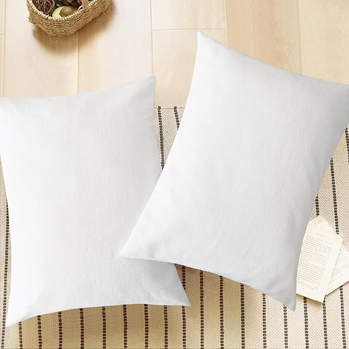 CaliTime Decorative Standard Throw Pillow Covers 26 X 20 Inches True White | - Image 5