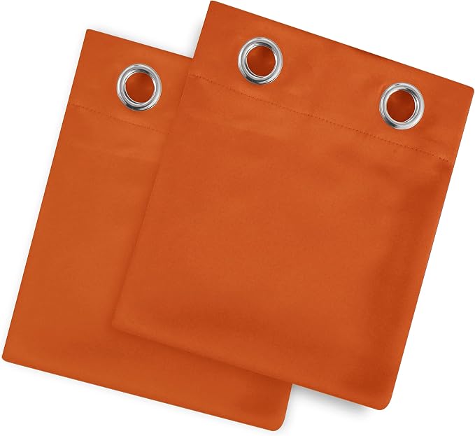 Blackout Curtains 52 x 84 inch/Orange Curtains Set of 2 Panels/Thermal - Image 8