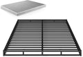 ZINUS Quick Lock Metal Smart Box Spring, 4 Inch Mattress Foundation, Strong Metal Structure, Easy Assembly, Queen White, Hassle & Headache Free