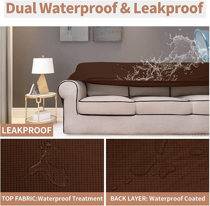 Easy-Going 100% Waterproof Couch Cover, 3 Cushion Couch Slipcover - Image 3