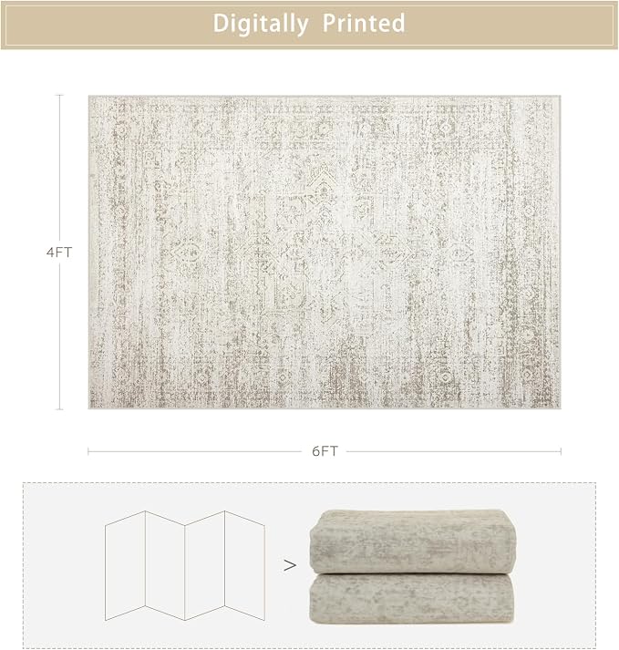 Small Washable Rugs 4x6 Area Rugs - Image 2