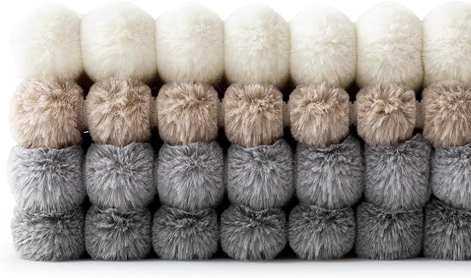 MIULEE Faux Fur Plush Decorative Throw Pillow Covers 20x20, Soft Boho Farmhouse - Image 6