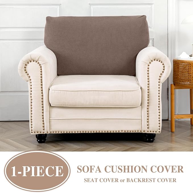 LA MEACK Couch Cushion Cover Seat Cushion Cover Stretch Armchair Cover Separate - Image 3