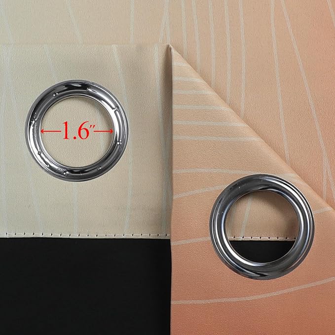 Burnt Orange and Greyish White Ombre Blackout Curtains 52Wx54L Inch Long | - Image 7