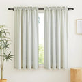 RYB HOME Semi Sheer Curtains for Closet Kitchen, Semi Translucent Privacy Protection Light Filtering Decorative Short Small Window Drapes for Bedroom, W 52 x L 45 inches, Sage Green, 2 Panels