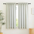 RYB HOME Linen Kitchen Curtains 63 inch Length for Living Room Bedroom, Privacy Protection Light Filtering Decorative Natural 2 Panels Set Farmhouse Boho, Sage Green, W 34 x L 63 inches