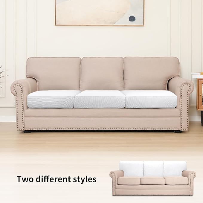 Easy-Going Stretch 3 Pieces Couch Cushion Cover - Image 2