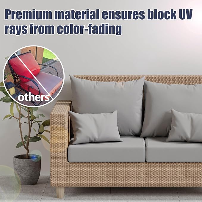8Pcs Outdoor Cushion Covers, Stretch Patio Furniture Couch Chair Slipcovers | - Image 3