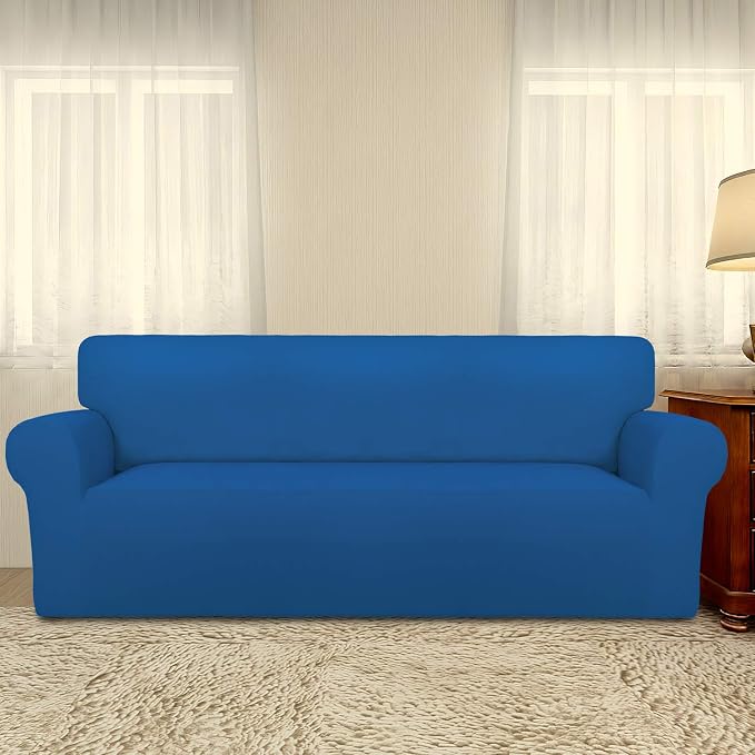 PureFit Stretch Couch Covers for Sofa Large Sofa Slipcovers Classic Blue | - Image 2
