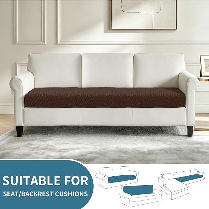 XINEAGE Couch Cushion Covers, Loveseat Sofa Seat Slipcovers - Image 2
