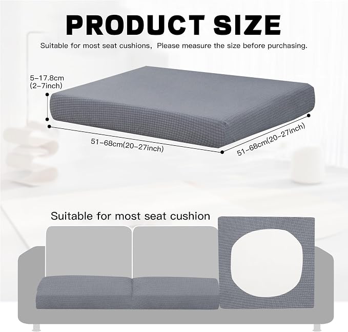 8Pcs Outdoor Cushion Covers, Elastic Patio Cushion Covers | Washable, - Image 2