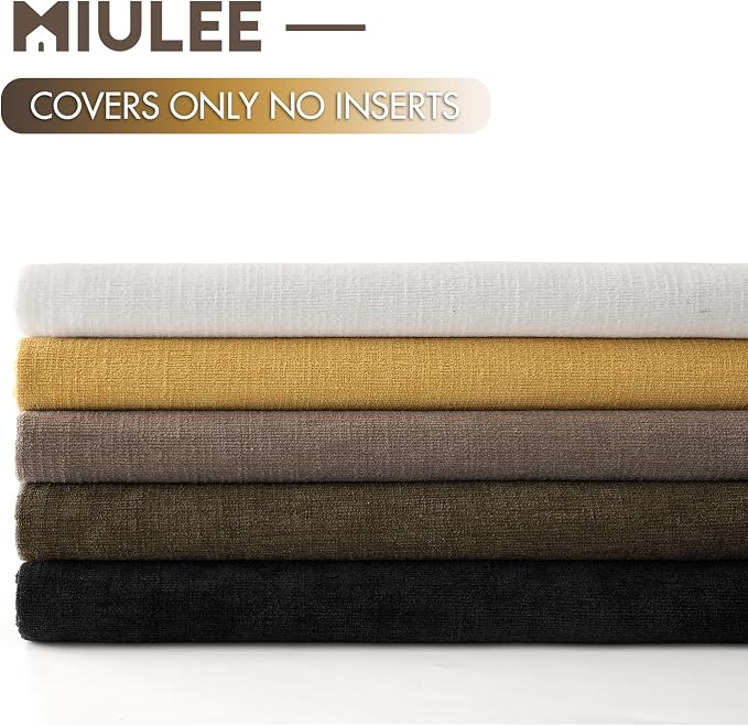 MIULEE Coffee Chenille Couch Throw Pillow Covers, 20x20 | Set of 2, Soft - Image 6