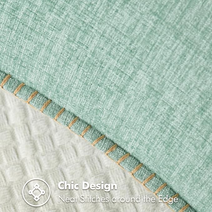 MIULEE Decorative Couch Throw Pillow Covers 18x18 Inch Aqua Green 2 Pack | - Image 2