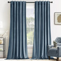 MIULEE Velvet Curtains 52x90 inches 2 Panels Stone Blue Blackout Curtains | by MIULEE