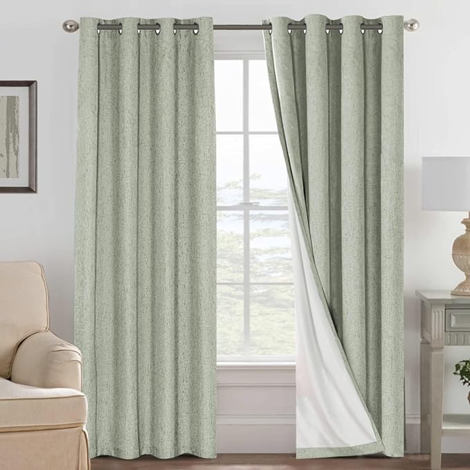 H.VERSAILTEX Linen Curtains 100% Blackout Curtains by HVERSAILTEX