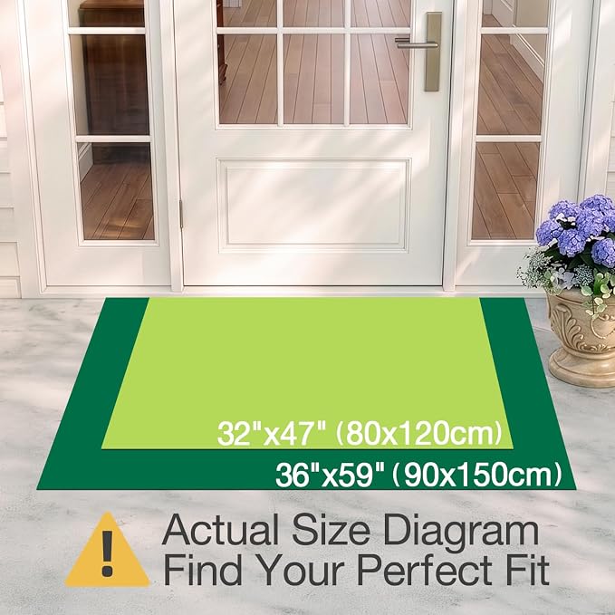 LUMI Outside Welcome Door Mat 32x47, Non-Slip Durable Rubber Easy Clean | - Image 2