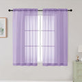 Lavender Sheer Curtains for Bedroom Living Room 45 Inch Length 2 Panels by WelvetBLK