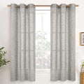 YoungsTex Dark Grey Linen Semi Sheer Curtains 42 X 63 Inch Length | Textured by YoungsTex
