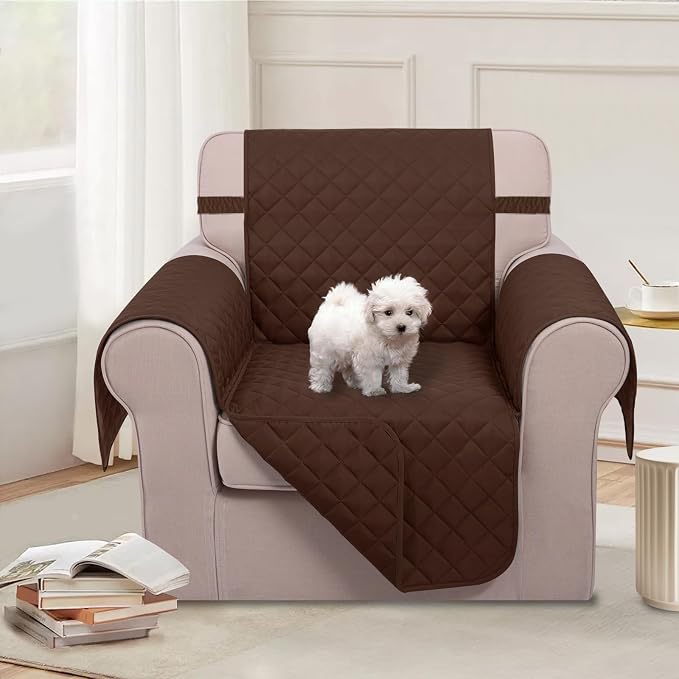 U-NICE HOME Reversible Recliner Chair Covers, Pet Friendly, Elastic Straps - Image 2