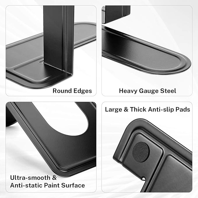 MaxGear Book Ends Universal Premium Bookends for Shelves, Non-Skid Bookend, Heavy Duty Metal Book Stopper for Books/Movies/CDs/Video Games, 6 x 4.6 x 6 in, Black, 6 Pairs/12 Pieces, Large