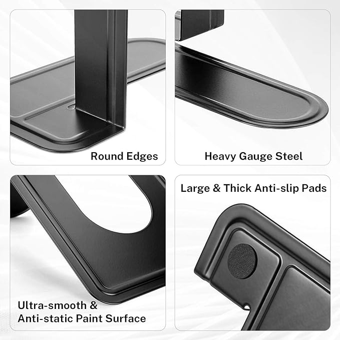 MaxGear Book Ends Universal Premium Bookends for Shelves, Non-Skid Bookend, Heavy Duty Metal Book Stopper for Books/Movies/CDs/Video Games, 6 x 4.6 x 6 in, Black, 4 Pairs/8 Pieces, Large