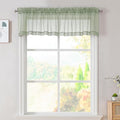 2 Panels Sage Green Semi Sheer Valance by OVZME