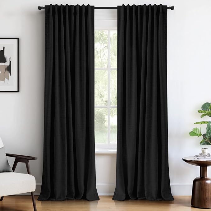 INOVADAY 100% Blackout Linen Curtains by INOVADAY