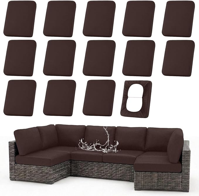 Waterproof Outdoor Cushion Covers, Stretch Patio Slipcovers | UV Resistant by hyha