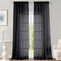 Extra Long Black Sheer Curtains 144 inch 2 Panels Set, Translucent Backdrop by OWENIE