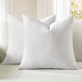 MIULEE White Chenille Couch Throw Pillow Covers, 18x18 | Set of 2, Soft by MIULEE