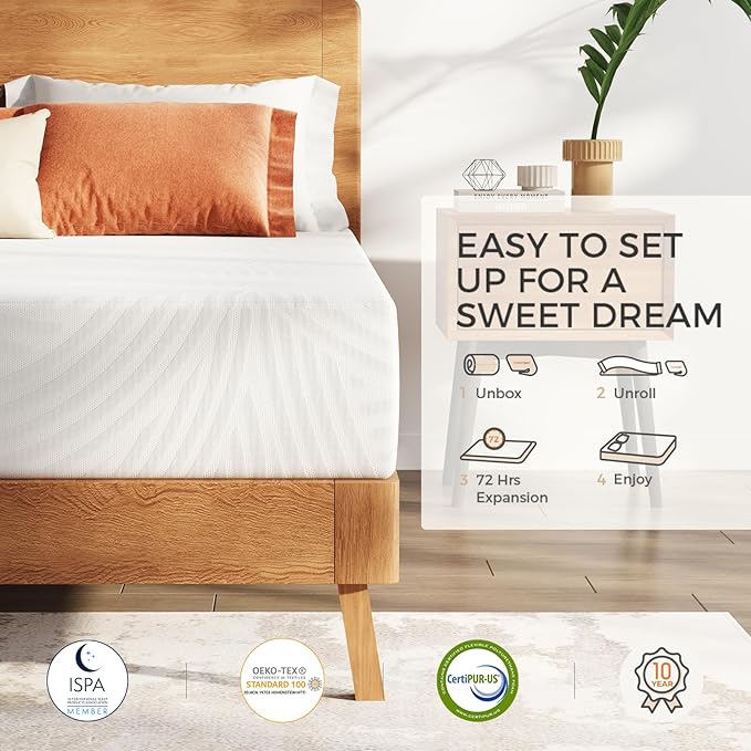 Sweetnight King Size Mattress, 12 Inch King Memory Foam Mattress in a Box for Pressure Relief & Motion Isolation, CertiPUR-US Certified Plush King Bed Mattresses