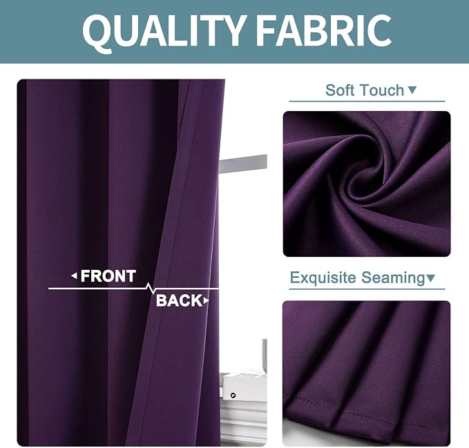 ChrisDowa Blackout Curtains for Bedroom and Living Room 84 Inches Long | 2 - Image 3