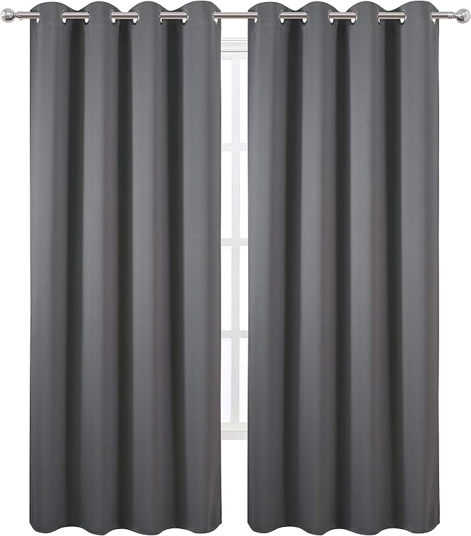 Blackout Curtains 66 x 84 inch/Frost Grey Curtains Set of 2 Panels/Thermal - Image 2