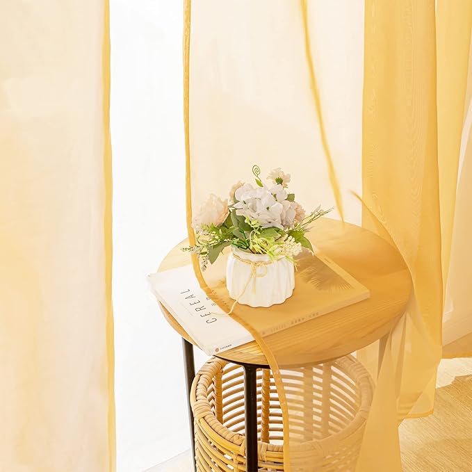 MIULEE 2 Panels Fall Sheer Curtains - Image 6