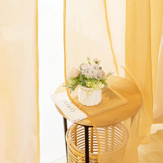 MIULEE 2 Panels Fall Sheer Curtains - Image 6