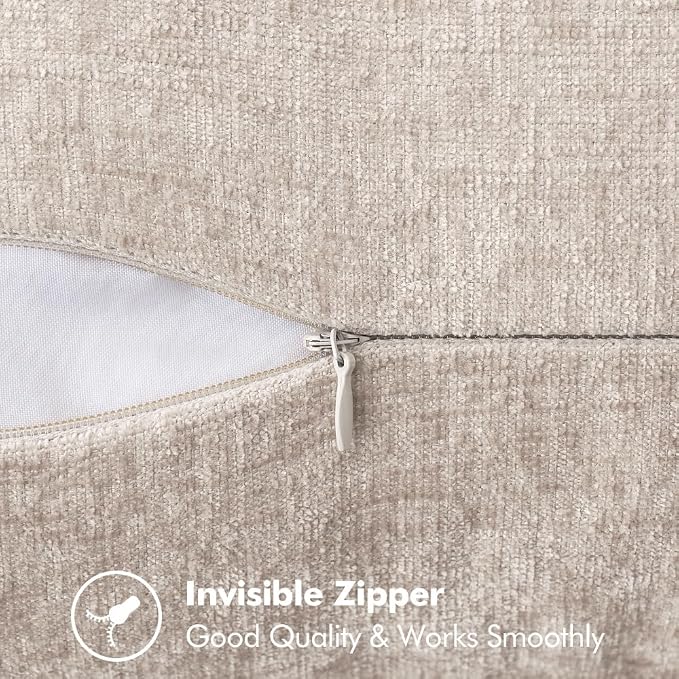MIULEE Decorative Couch Throw Pillow Covers 20x20 Inch Taupe 2 Pack | Farmhouse - Image 7