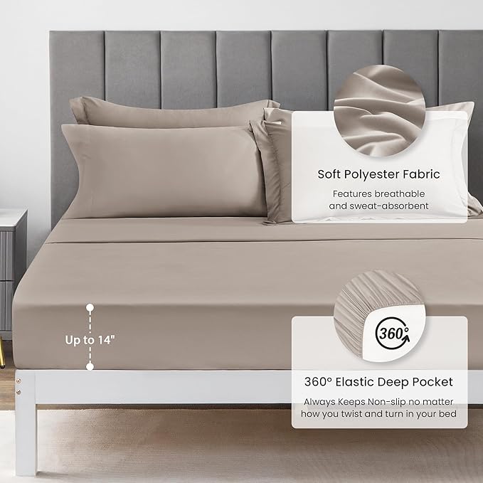 Love's cabin Twin XL Comforter Set Burlwood, 5 Pieces Twin XL Bed in a Bag, All Season Twin XL Bedding Sets with 1 Comforter, 1 Flat Sheet, 1 Fitted Sheet, 1 Pillowcase and 1 Pillow Sham