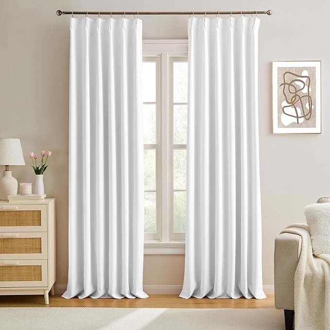 Custom Pleat Curtains & Drapes 100 Inches Long, Thermal Insulated Cabin by KEQIAOSUOCAI