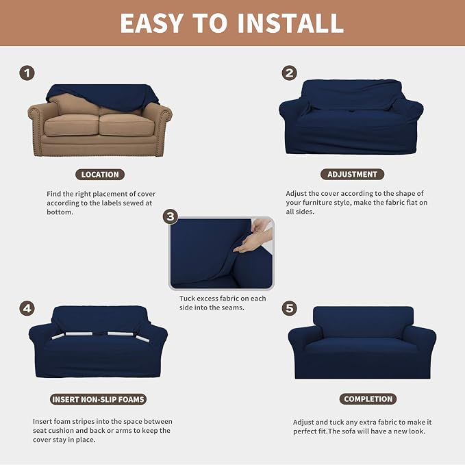 Easy-Going 100% Waterproof Couch Cover, 3 Cushion Oversized Sofa Cover | - Image 5