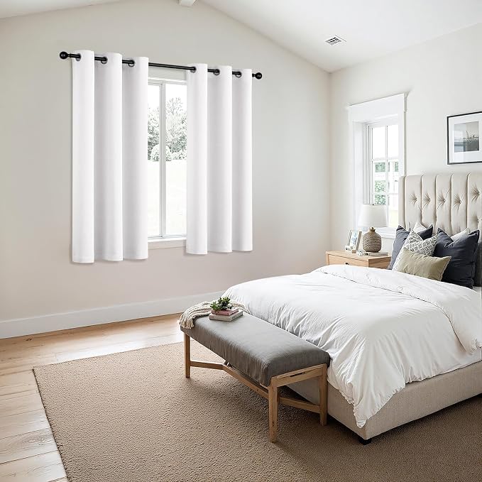 MIULEE Blackout Curtains for Bedroom 2 Panels 50 x 63 Inch Long Pure White | - Image 6