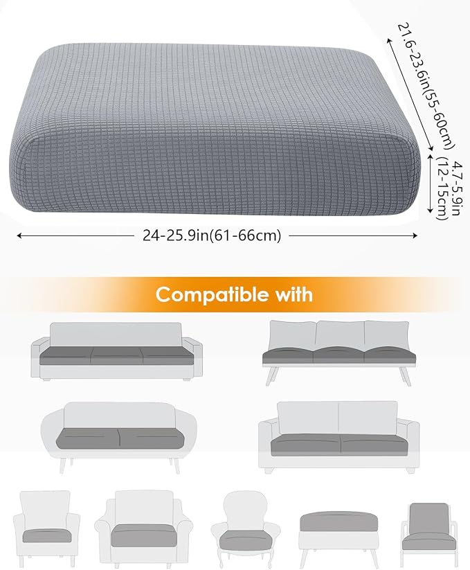 Fuloon Couch Cushion Slipcover, Super Stretch Individual Sofa Covers | 1 Pack - Image 3