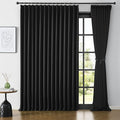 Extra Wide Black Pinch Pleated Curtains 100 x 102, Thermal Insulated Noise by KEQIAOSUOCAI