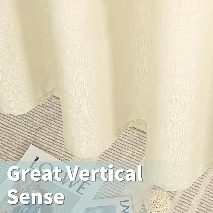 Beige Polyester Curtains 84 Inch Length - Image 7
