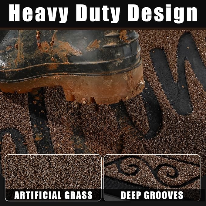 Yimobra Welcome Mat Outdoor Indoor, Waterproof Heavy Duty Front Door Mat - Image 2