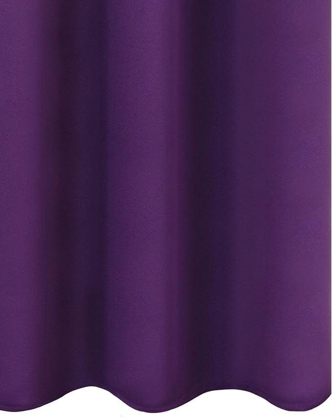 Purple Blackout Curtains 34 x 54 Inch Length/Set of 2 Curtain Panels/Thermal - Image 9