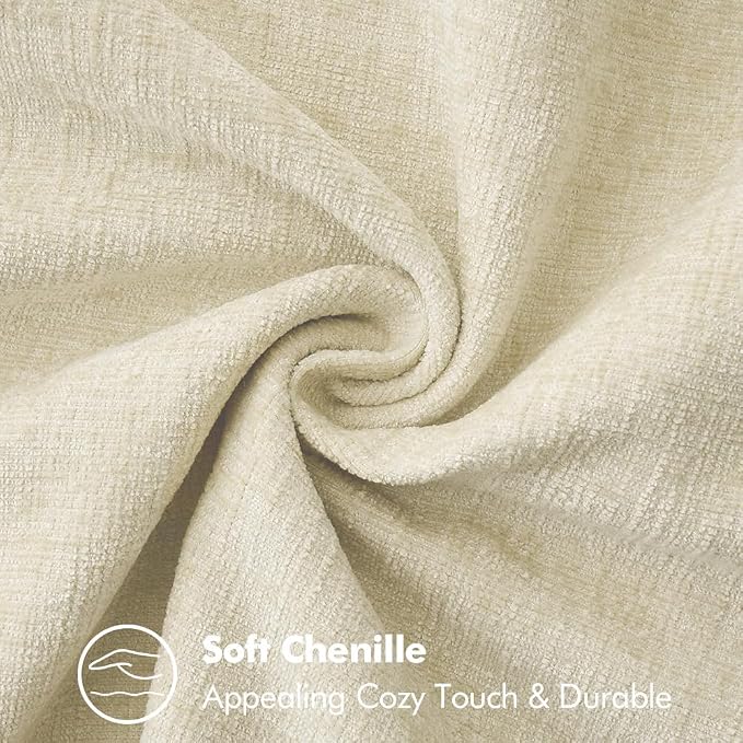 MIULEE Decorative Couch Throw Pillow Covers 18x18 Inch Cream White 2 Pack | - Image 3