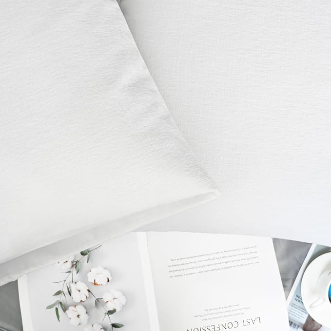 CaliTime Decorative Standard Throw Pillow Covers 26 X 20 Inches True White | - Image 6