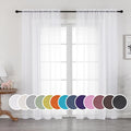 White Sheer Curtains 84 inches Long 2 Panels Set, Sheer White Curtains by OWENIE