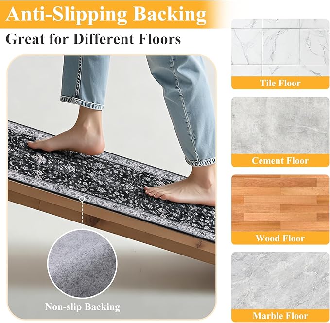 HEBE Indoor Door Mat 2'x3', Washable Welcome Mat - Image 3